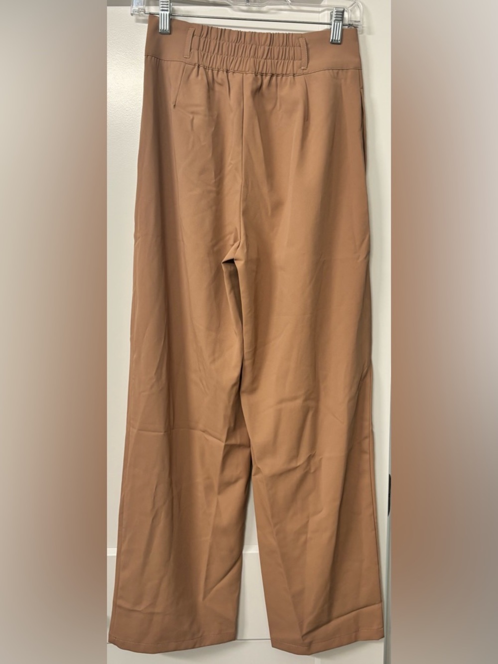 NWT Halara High Waisted Pocket Wide Leg Work Pants XS Tan Office Casual - Picture 4 of 7